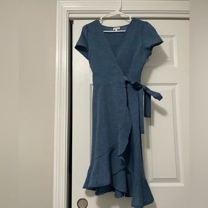 Blue wrap dress